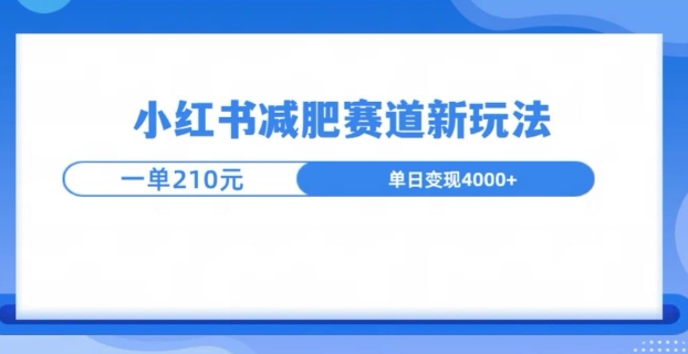小红书减肥赛道新玩法，引流私域变现嘎嘎猛-观智斋电商课程站