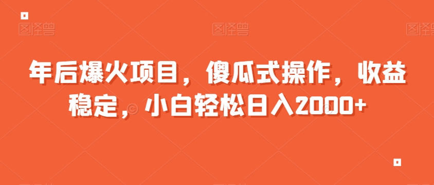 年后爆火项目，傻瓜式操作，收益稳定，小白轻松日入2000+-观智斋电商课程站
