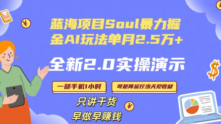 Soul怎么做到单月变现25000+全新2.0AI掘金玩法全程实操演示小白好上手【揭秘】-观智斋电商课程站