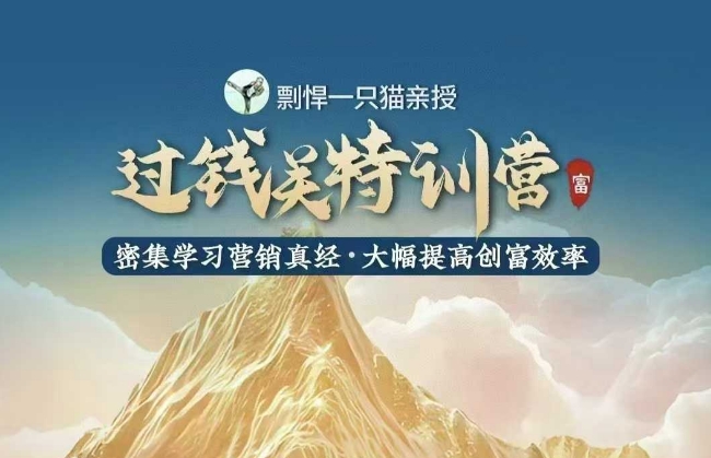 剽悍一只猫-过钱关特训营，学习营销真经 大幅度提高创富效率-观智斋电商课程站