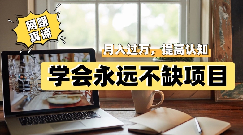 网创真谛，学会就可以永远不缺项目，轻松月入过万，提高小白认知！-观智斋电商课程站