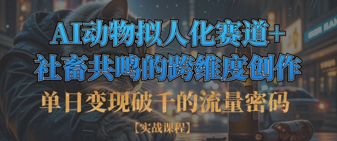 单日变现破千的流量密码，AI动物拟人化赛道+社畜共鸣的跨维度创作-观智斋电商课程站