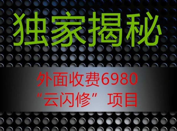 外面收费2980的”云闪修”项目大揭秘-观智斋电商课程站