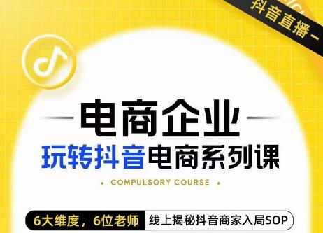 玺承·电商企业玩转抖音电商系列课，6大维度，6位老师，线上揭秘抖音商家入局SOP-观智斋电商课程站