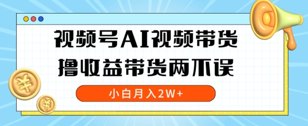 视频号AI视频带货，全程解放双手，撸收益带货两不误，小白月入2W+-观智斋电商课程站