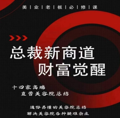 总裁新商道(美业老板必修课)，通俗易懂的美容院总结，解决美容院各种疑难杂症-观智斋电商课程站