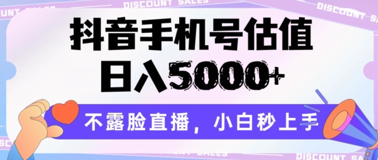 抖音手机号估值，日入5000+，不露脸直播，小白秒上手【揭秘】-观智斋电商课程站