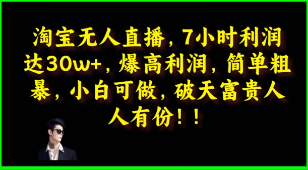 淘宝无人直播，绝对高利润，简单粗暴，小白可做-观智斋电商课程站