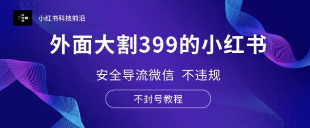 外面大割399的小红书安全导流微信 不违规 不封号教程-观智斋电商课程站