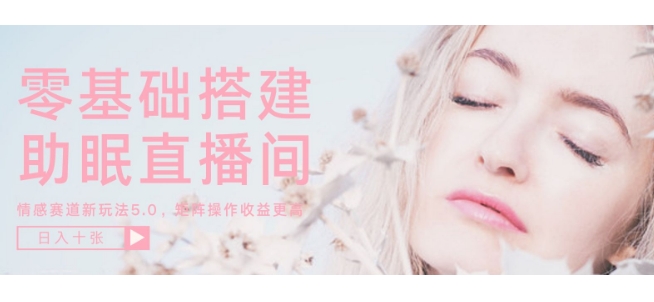 零基础手把手教你搭建助眠直播间，月入过W，可矩阵操作放大收益-观智斋电商课程站