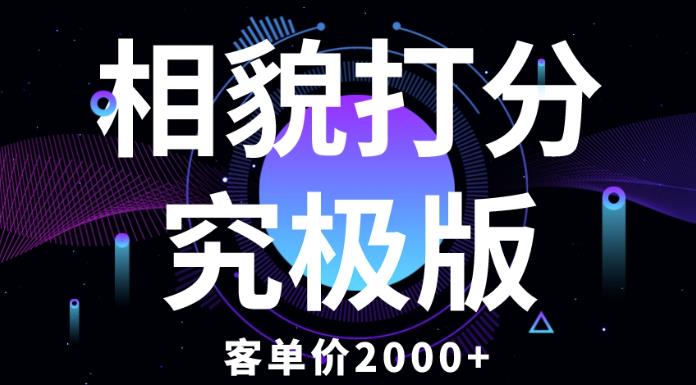 相貌打分究极版，客单价2000+纯新手小白就可操作的项目-观智斋电商课程站