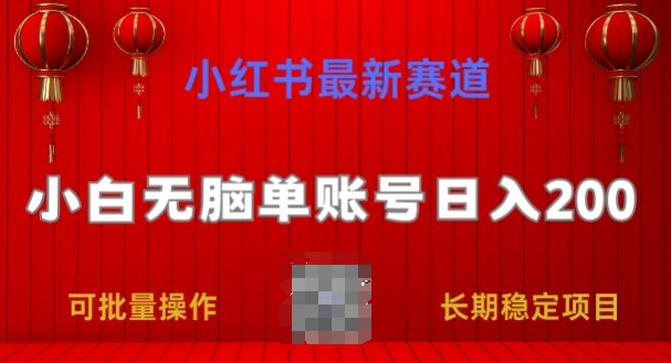 小红书最新赛道，小白无脑单账号日入200，长期稳定项目-观智斋电商课程站