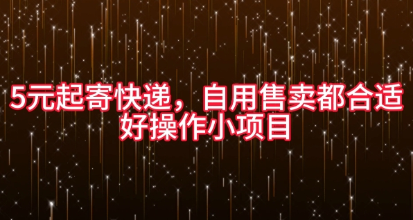 5元起寄快递，自用售卖都合适，好操作小项目-观智斋电商课程站