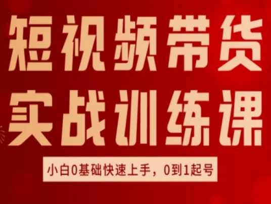 短视频带货实战训练课，好物分享实操，小白0基础快速上手，0到1起号-观智斋电商课程站