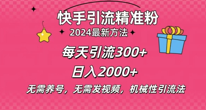 小白即可入手，一部手机搞定，2024快手在线用户私信引流法搬砖式引流，一天可引300+创业粉-观智斋电商课程站