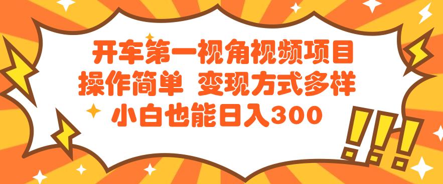 开车第一视角视频项目操作简单变现方式多样小白也能日入300-观智斋电商课程站