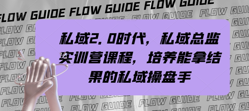 私域2.0时代，私域总监实训营课程，培养能拿结果的私域操盘手-观智斋电商课程站