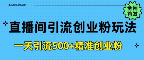 直播间引流创业粉，一天引流500+精准创业粉-观智斋电商课程站