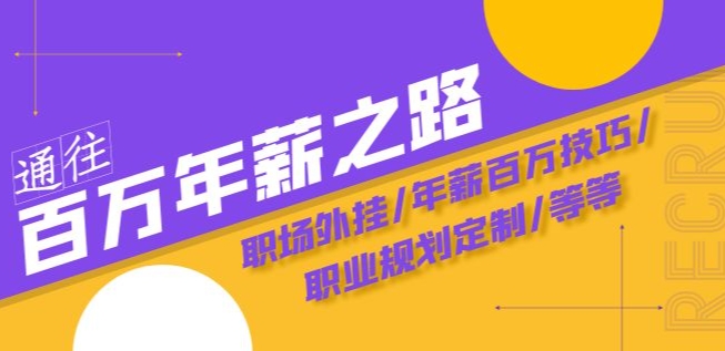 通往百万年薪之路·陪跑训练营：职场外挂/年薪百万技巧/职业规划定制/等等-观智斋电商课程站