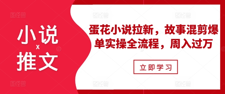 小说推文之蛋花小说拉新，故事混剪爆单实操全流程，周入过万-观智斋电商课程站