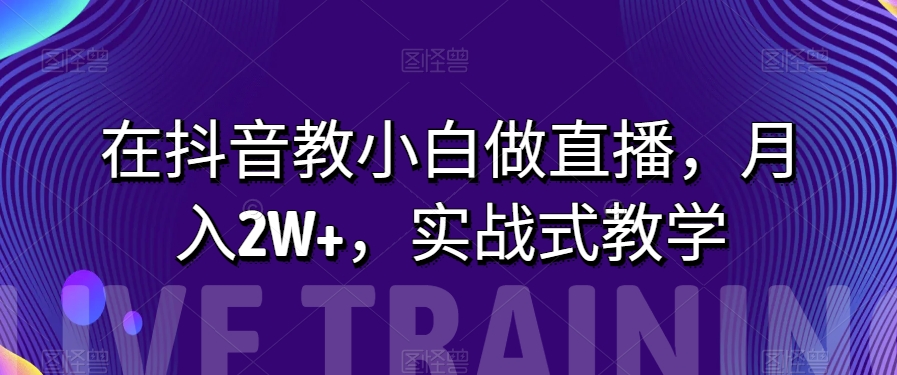 在抖音教小白做直播，月入2W+，实战式教学【揭秘】-观智斋电商课程站