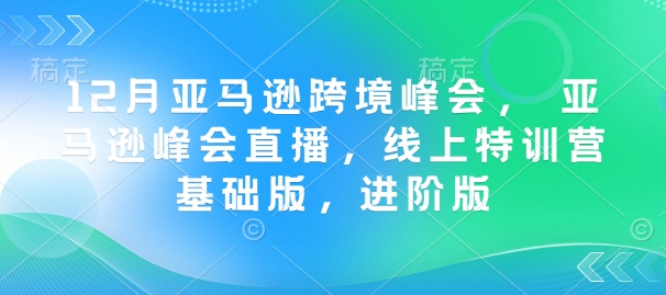 12月亚马逊跨境峰会， 亚马逊峰会直播，线上特训营基础版，进阶版-观智斋电商课程站