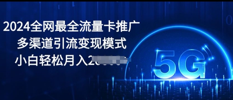2024全网最全流量卡推广多渠道引流变现模式，小白轻松月入2000+-观智斋电商课程站