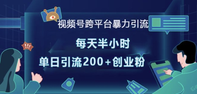 视频号跨平台暴力引流，每天半小时，单日引流200+精准创业粉-观智斋电商课程站