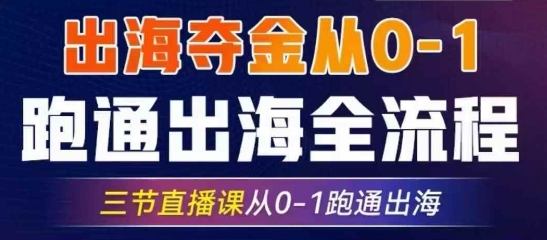 2025出海夺金从0-1跑通出海全流程，三节直播课从0-1跑通出海，教你用AI跑通全流程-观智斋电商课程站
