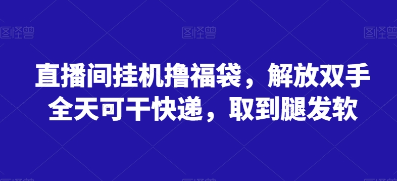 直播间挂JI撸福袋，解放双手全天可干快递，取到腿发软-观智斋电商课程站
