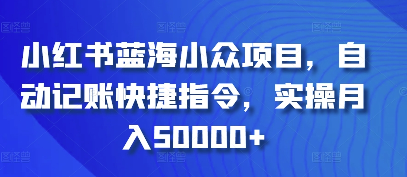 小红书蓝海小众项目，自动记账快捷指令，实操月入50000+【揭秘】-观智斋电商课程站