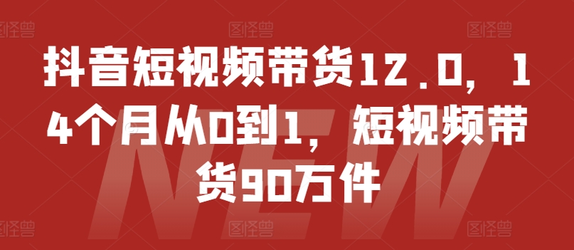 抖音短视频带货12.0，14个月从0到1，短视频带货90万件-观智斋电商课程站