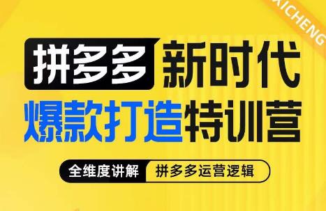 玺承·拼多多新时代爆款打造特训营，全维度讲解拼多多运营逻辑-观智斋电商课程站