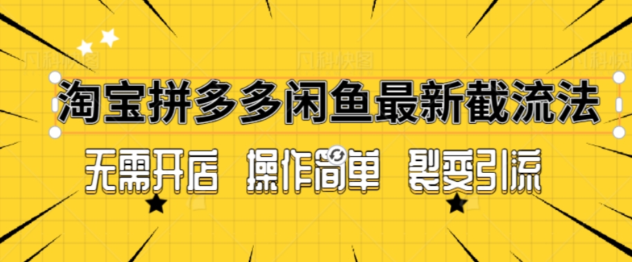 拼多多淘宝闲鱼最新引流方法，无需开店长久精准引流100+-观智斋电商课程站
