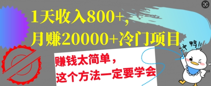 1天收入8张，月赚2w+冷门项目，赚钱太简单，这个方法一定要学会【干货】-观智斋电商课程站