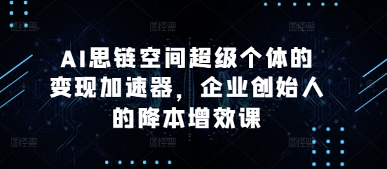 AI思链空间超级个体的变现加速器，企业创始人的降本增效课-观智斋电商课程站