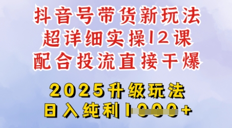 2025全新升级抖音带货玩法，一天纯利四位数，从剪辑到选品再到发布投流，超详细玩法揭秘-观智斋电商课程站