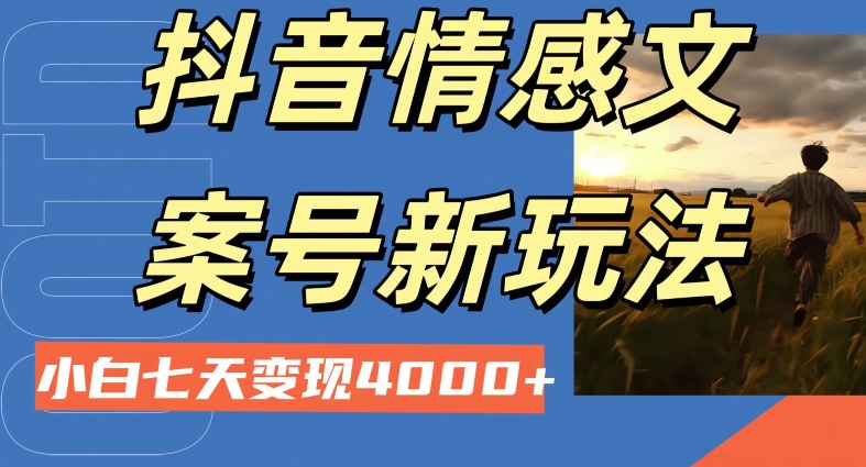 抖音情感文案小白七天变现4000+详细课程-观智斋电商课程站