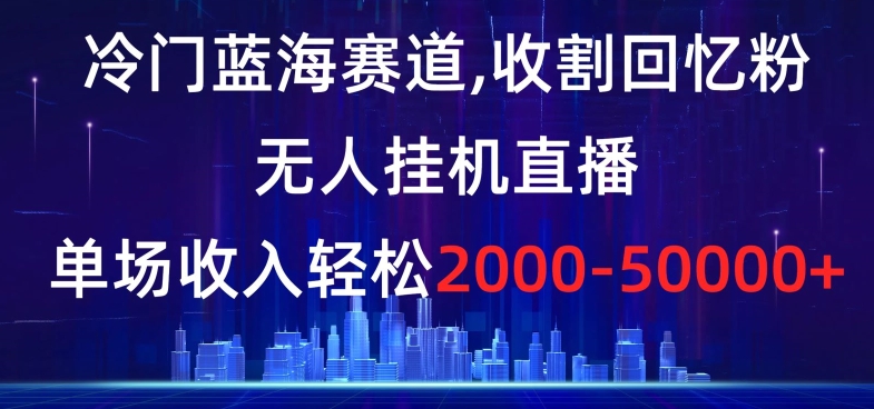 冷门蓝海赛道，收割回忆粉，无人挂JI直播，单场收入轻松2000-5w+【揭秘】-观智斋电商课程站