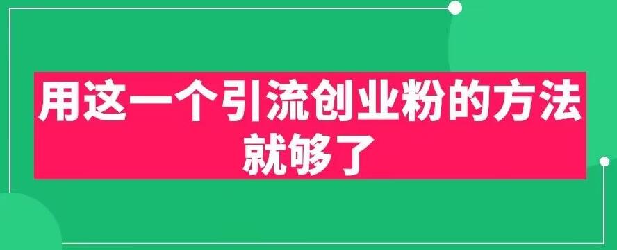 用这一个引流创业粉的方法就够了，PPT短视频引流创业粉【揭秘】-观智斋电商课程站
