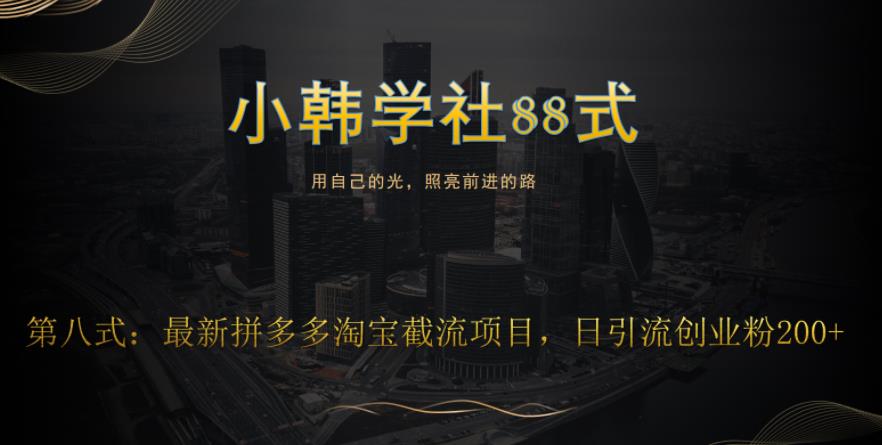 小韩学社88式第八式：最新拼多多淘宝截流骚操作，轻松日引流200+-观智斋电商课程站