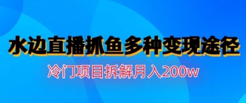 水边直播抓鱼，多种变现途径冷门项目，月入200w拆解【揭秘】-观智斋电商课程站