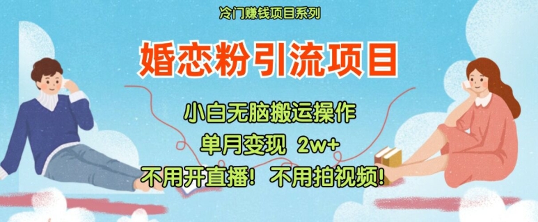 小红书婚恋粉引流，不用开直播，不用拍视频，不用做交付【揭秘】-观智斋电商课程站