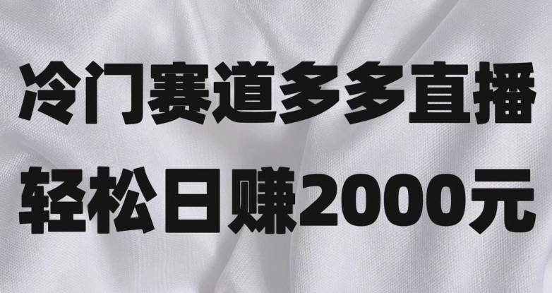 冷门赛道拼多多直播，简单念稿子，日收益2000＋【揭秘】-观智斋电商课程站
