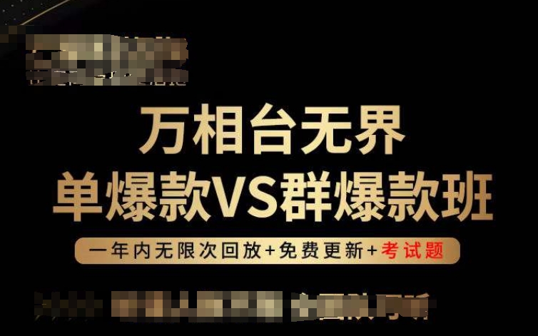 万相台无界单爆款VS群爆款班，选择大于努力，让团队事半功倍!-观智斋电商课程站