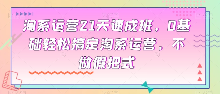 淘系运营21天速成班，0基础轻松搞定淘系运营，不做假把式-观智斋电商课程站
