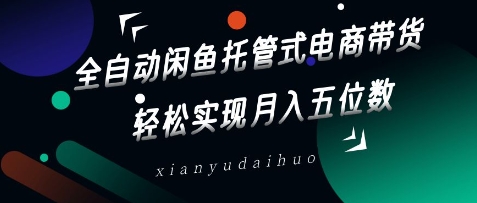 全自动闲鱼托管式电商带货，轻松实现月入五位数【揭秘】-观智斋电商课程站