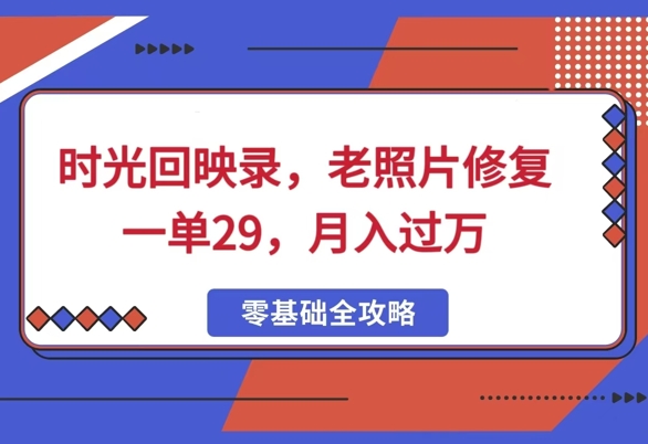 时光回映录，老照片修复一单29，月入过W-观智斋电商课程站
