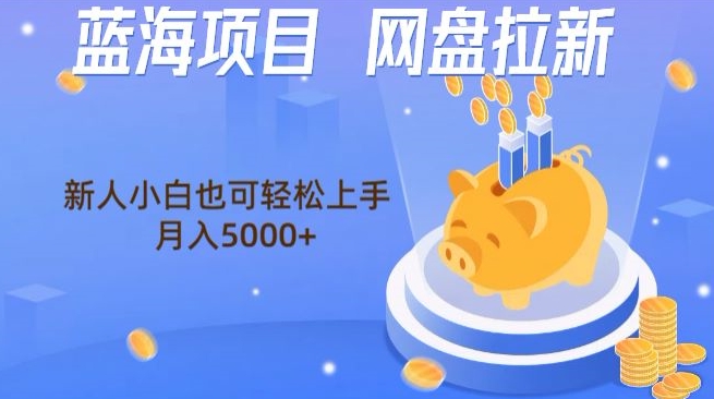 蓝海项目网盘拉新，新人小白也可操作，每月收入5000+-观智斋电商课程站