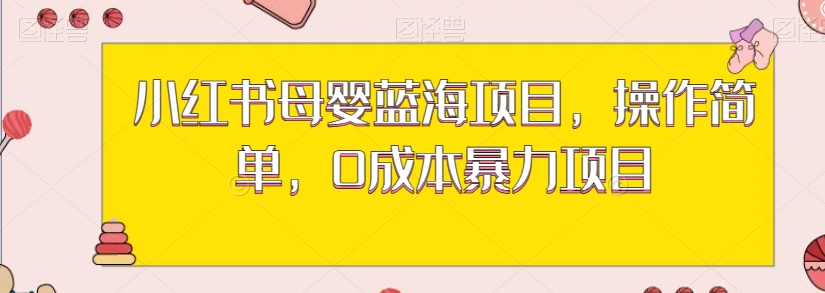 小红书母婴蓝海项目，操作简单，0成本暴力项目-观智斋电商课程站